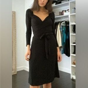 Norma Kamali Sweetheart Wrap Jersey Dress in Black Size XS